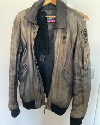 Giubbotto pelle Blauer XL effetto invecchiato.