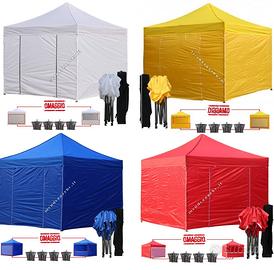 Gazebo 3x3 acciaio 3 cm impermeabile mercato fiera