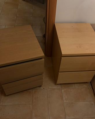 2 comodini malm beige