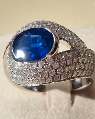 Anello Zaffiro diamanti