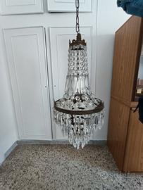 lampadario Decò impero gocce in cristallo 