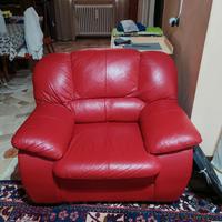 Poltrona in pelle rossa