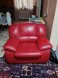 Poltrona in pelle rossa