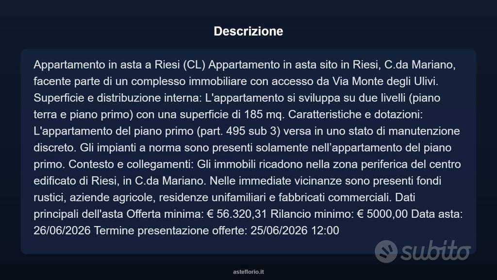 Appartamento – Riesi, Caltanissetta - Altro