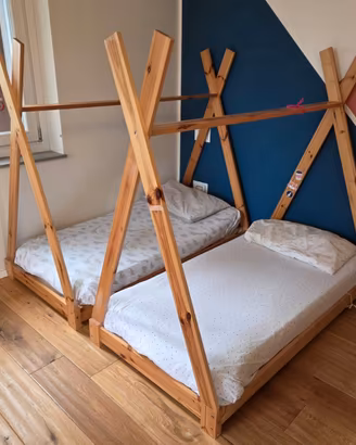 LETTINO IN LEGNO AZZURRA DESIGN INCLUSO MATERASSO