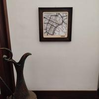 Mappa città in legno 30×30 con cornice 40×40