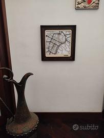 Mappa città in legno 30×30 con cornice 40×40