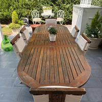 Tavolo e sedie in Teak da giardino