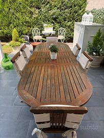 Tavolo e sedie in Teak da giardino