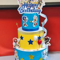 Torta finta Sonic in polistirolo - per allestiment