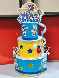 Torta finta Sonic in polistirolo - per allestiment