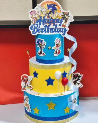 Torta finta Sonic in polistirolo - per allestiment