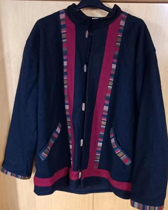 Giacca in lana, nera, made in Nepal, taglia L