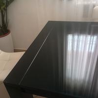 tavolo da pranzo in vetro temperato nero