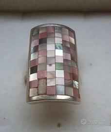 Anello vintage argento 925 e madreperla