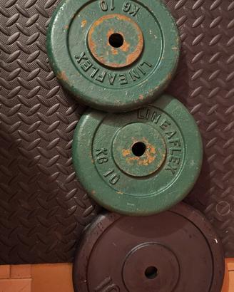 Tre dischi da 10kg foro 25mm