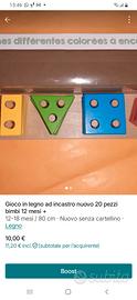 Gioco educativo  legno nuovo 20 pezzi 12 mesi+