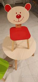 tavolino e 2 sedie in legno per bambini