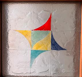 Pannello rettangolare con 4 formelle vetro Murano