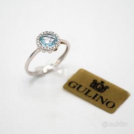 ANELLO ORO BIANCO 18 KT CON QUARZO ZIRCONI a.1890
