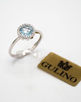 ANELLO ORO BIANCO 18 KT CON QUARZO ZIRCONI a.1890