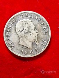 1 lira argento 1863 mi valore 