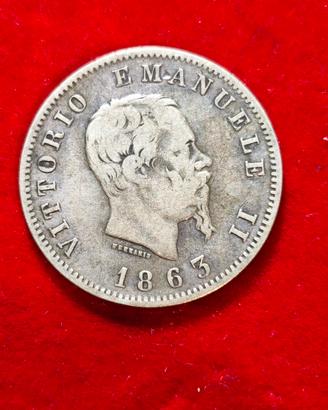 1 lira argento 1863 mi valore 