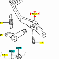 Pedale freno Kawasaki GPZ RX 1000 430011183