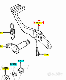 Pedale freno Kawasaki GPZ RX 1000 430011183