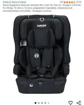 Seggiolino auto con attacco Isofix gruppo 1/2/3