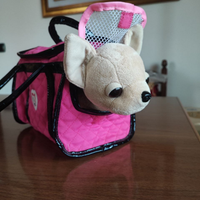 Pupazzo Peluche cane chihuahua con borsetta