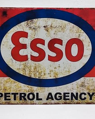Targa in Metallo Vintage Esso Petrol 30x20cm