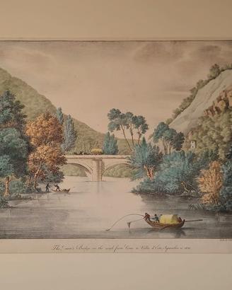 litografie vedute lago di como