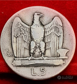 Raro 5 lire fascio 926