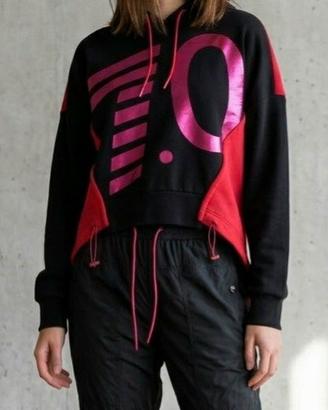Felpa sportiva EA7 Emporio Armani nera fucsia