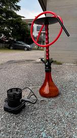 narghilè shisha con accessori e accensicarboni