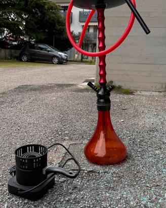 narghilè shisha con accessori e accensicarboni