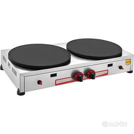 Piastra doppia a gas professionale per crepes