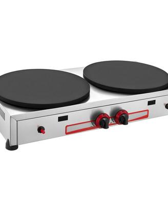 Piastra doppia a gas professionale per crepes