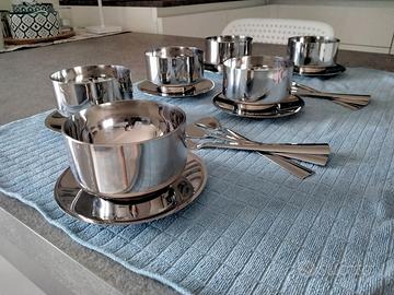 VEMI servizio da gelato vintage 1970 acciaio inox