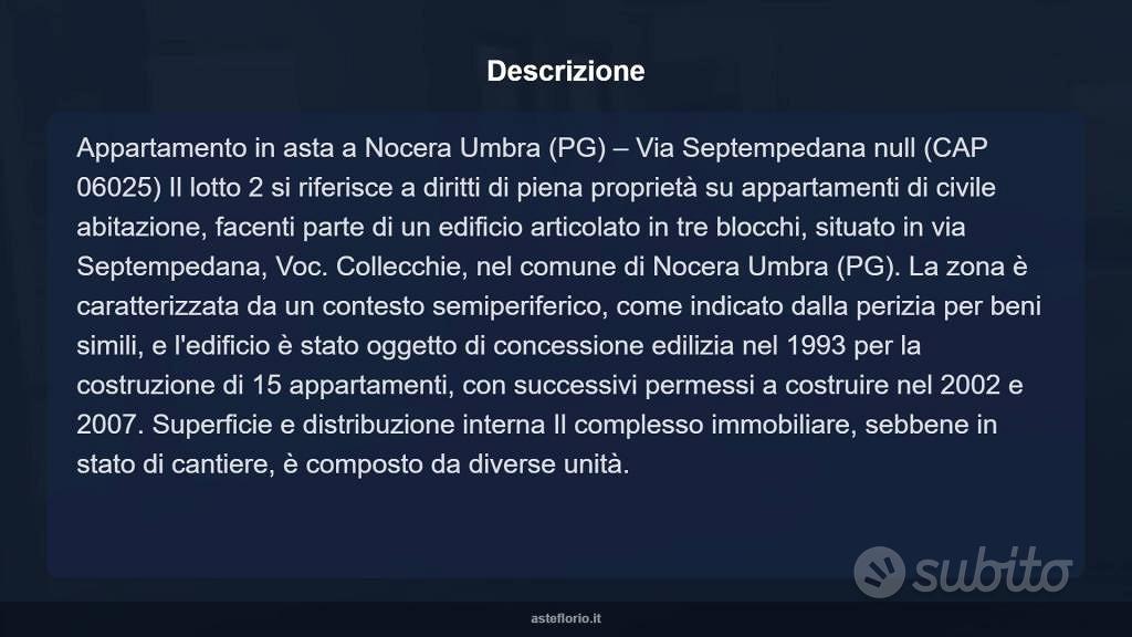 Appartamento – Nocera Umbra, Palazzo, Grillo - Altro