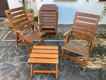 Sedie da giardino pieghevoli in legno