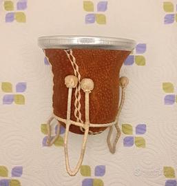 Mate Artigianale Argentino in Zucca con Supporto 
