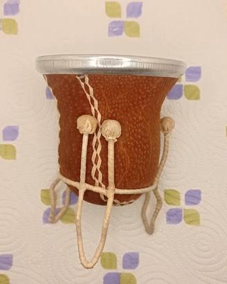 Mate Artigianale Argentino in Zucca con Supporto 