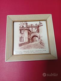 Artistica decorazione su piastrella di Milano vint