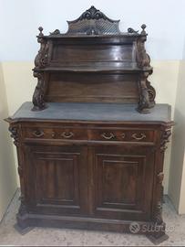Antico mobile piattaia fine 800  in noce 