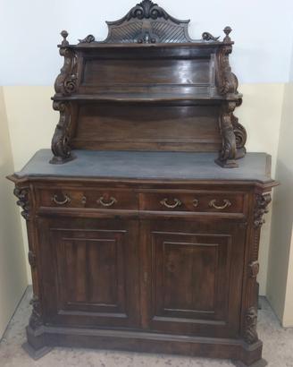 Antico mobile piattaia fine 800  in noce 