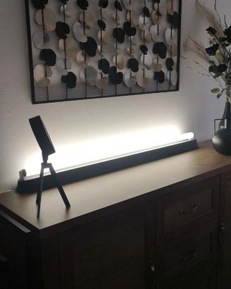 Plafoniera soffitto VINTAGE nera con neon OSRAM