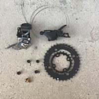 Set deragliatore Sram comando Shimano corone 22/34