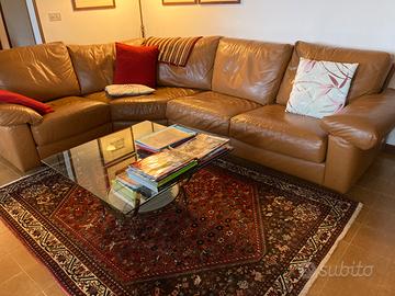 Divano angolare in pelle Busnelli